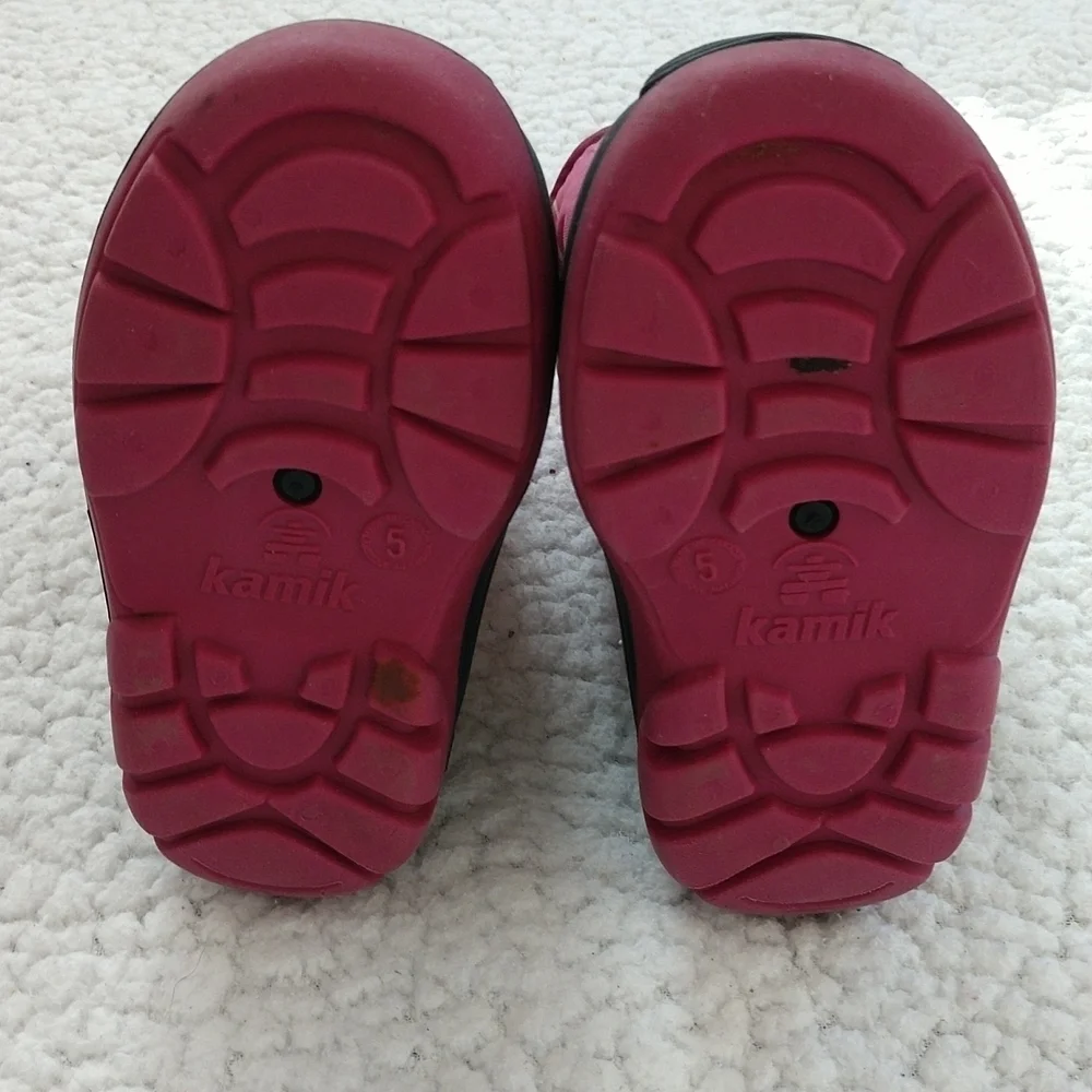 Kids Kamik Fleece Lined Winter Snow Boots Size 5